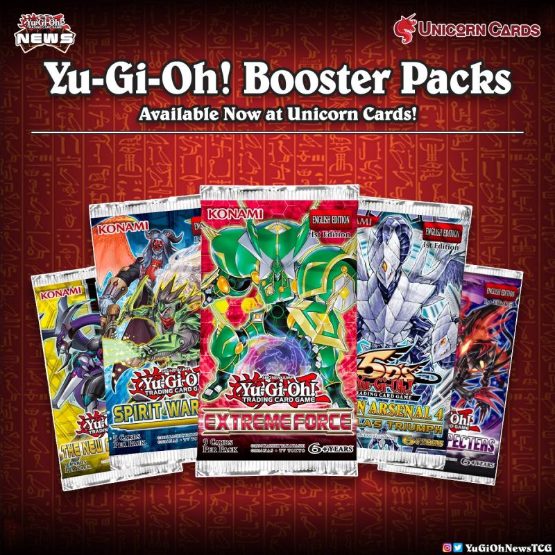 ❰𝗨𝗻𝗶𝗰𝗼𝗿𝗻 𝗖𝗮𝗿𝗱𝘀❱Many types of #YuGiOh Booster Packs are available on  @UnicornCa...