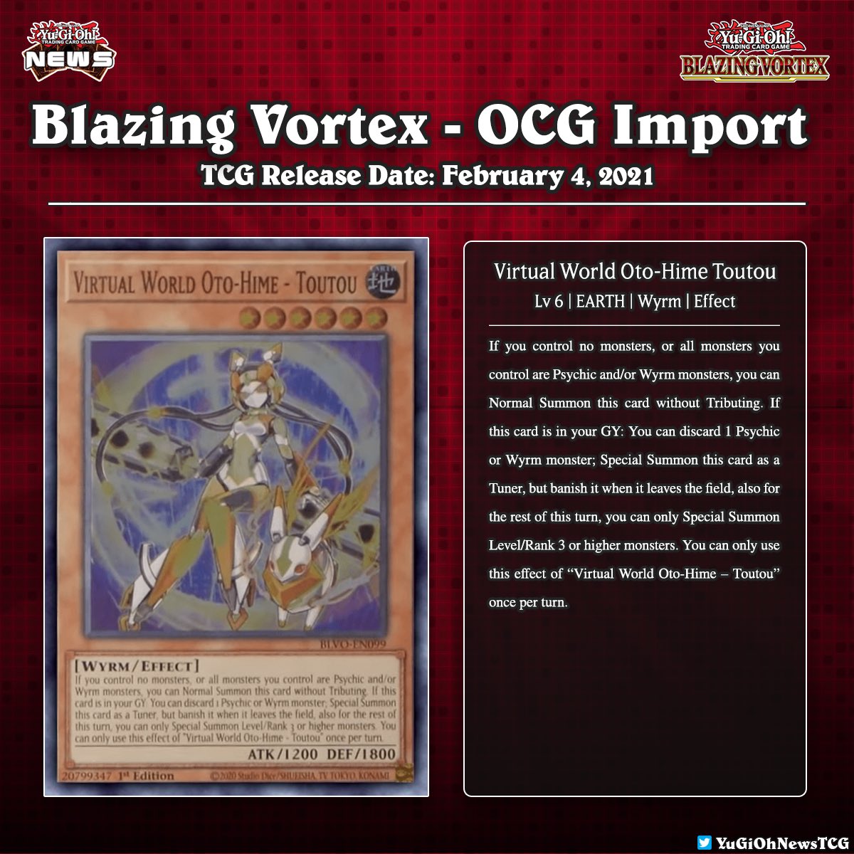 ❰𝗕𝗹𝗮𝘇𝗶𝗻𝗴 𝗩𝗼𝗿𝘁𝗲𝘅❱This card was included in volume 2 of the Yu-Gi-Oh! OCG Structu...