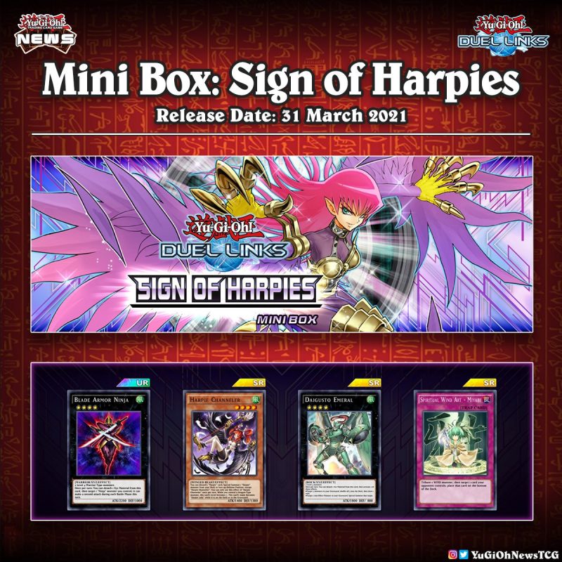 ❰𝗗𝘂𝗲𝗹 𝗟𝗶𝗻𝗸𝘀❱The 33rd Mini Box: “Sign of Harpies” has been revealed#遊戯王 #YuGiOh...