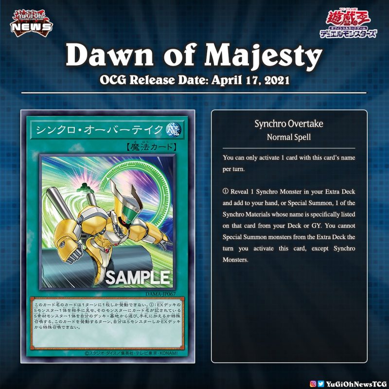 ❰𝗗𝗮𝘄𝗻 𝗼𝗳 𝗠𝗮𝗷𝗲𝘀𝘁𝘆❱The upcoming OCG “Dawn of Majesty” Booster set will introduce ...