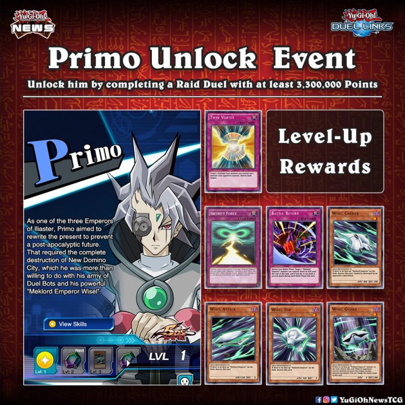 ❰𝗗𝘂𝗲𝗹 𝗟𝗶𝗻𝗸𝘀❱Primo has arrived to Duel LinksThis event takes place from May 19t...