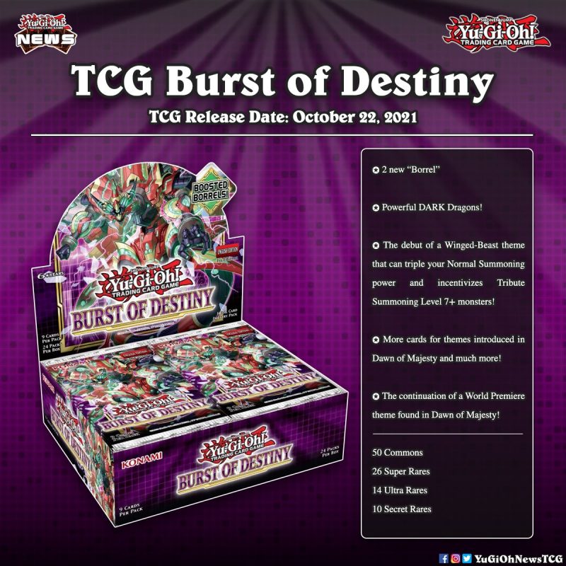 ❰𝗕𝘂𝗿𝘀𝘁 𝗼𝗳 𝗗𝗲𝘀𝘁𝗶𝗻𝘆❱Burst of Destiny is the latest Yu-Gi-Oh (TCG) core booster. T...