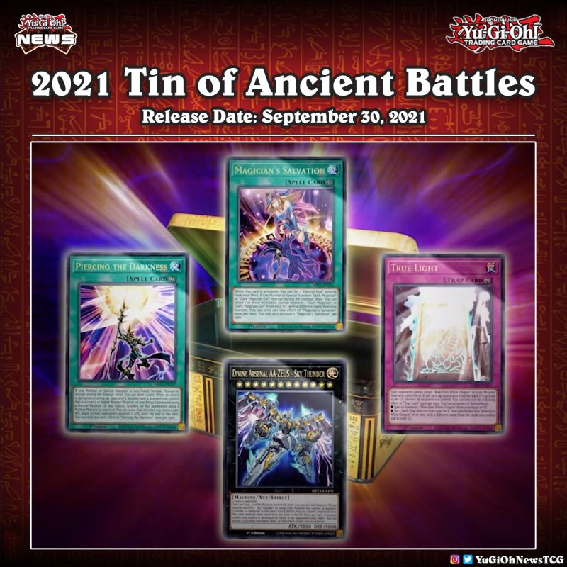 ❰2021 𝗧𝗶𝗻 𝗼𝗳 𝗔𝗻𝗰𝗶𝗲𝗻𝘁 𝗕𝗮𝘁𝘁𝗹𝗲𝘀❱Konami has revealed 4 exiting cards that will be a...
