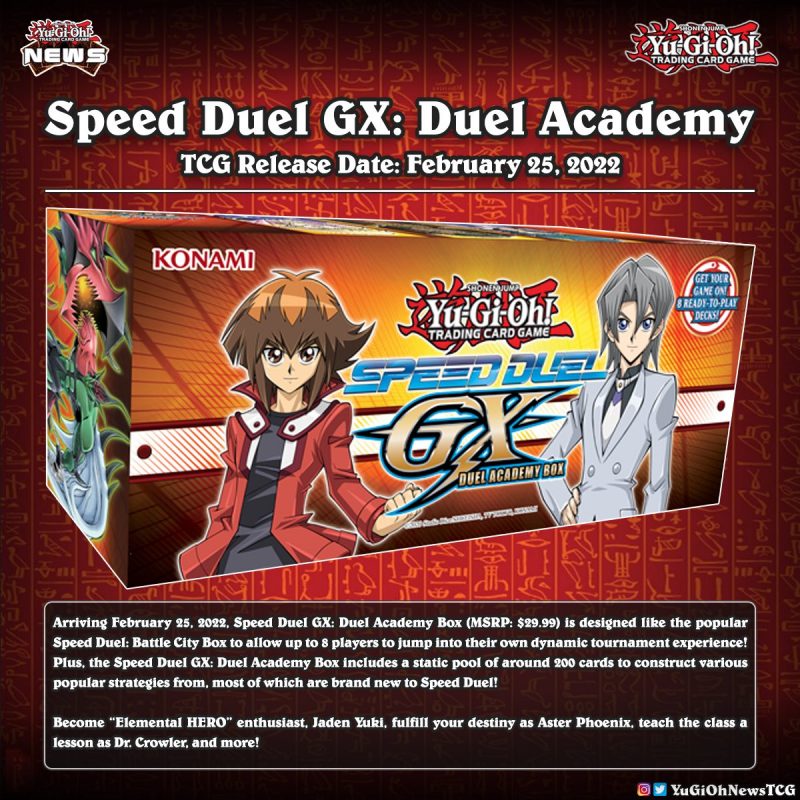 ❰𝗦𝗽𝗲𝗲𝗱 𝗗𝘂𝗲𝗹❱Arriving February 25, 2022, Speed Duel GX: Duel Academy Box is desi...