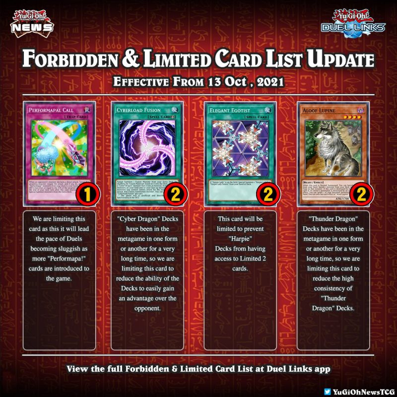 ❰𝗗𝘂𝗲𝗹 𝗟𝗶𝗻𝗸𝘀❱ Attention Duelists! The Forbidden & Limited List for Duel Links h...