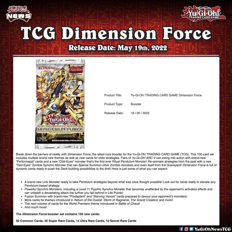 ❰𝗗𝗶𝗺𝗲𝗻𝘀𝗶𝗼𝗻 𝗙𝗼𝗿𝗰𝗲❱Break down the barriers of reality with Dimension Force #YuGiO...