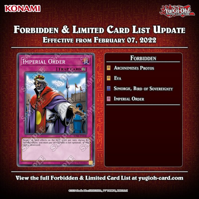 Attention Duelists!  The #YuGiOhTCG Forbidden & Limited List has been updated...