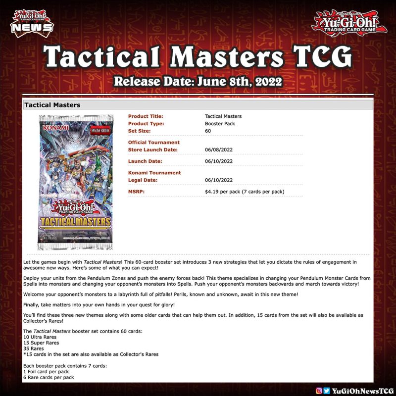 ❰𝗧𝗮𝗰𝘁𝗶𝗰𝗮𝗹 𝗠𝗮𝘀𝘁𝗲𝗿𝘀❱Tactical Masters has been officially announced for the TCG #Y...