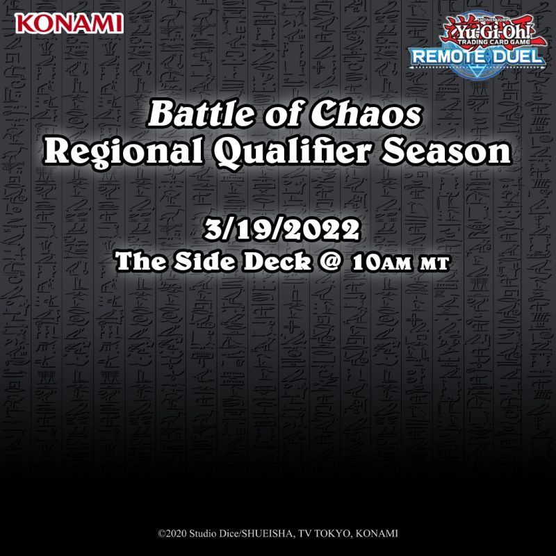 Join us for Remote Duel Regional Qualifiers for the Battle of Chaos season this ...