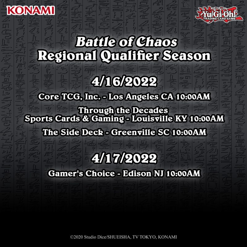 Regional Qualifiers for the Battle of Chaos season are this weekend!#YuGiOhTCG ...