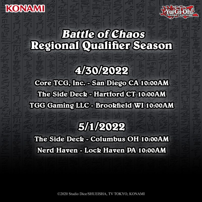 Regional Qualifiers for the Battle of Chaos season are this weekend!#YuGiOhTCG...