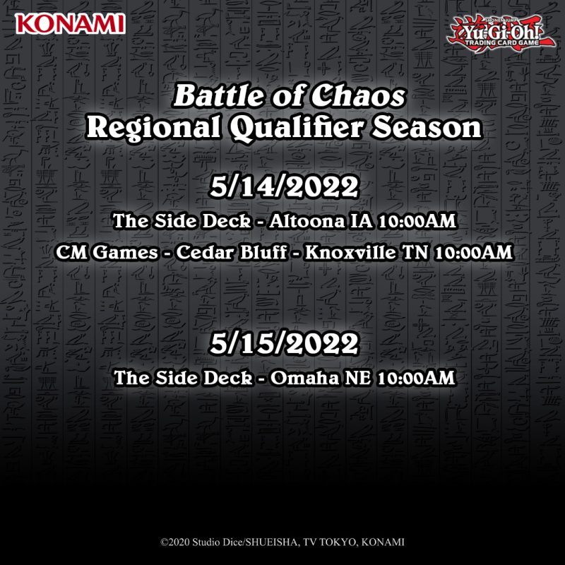 The FINAL Regional Qualifiers for Battle of Chaos season is this weekend! Visit ...