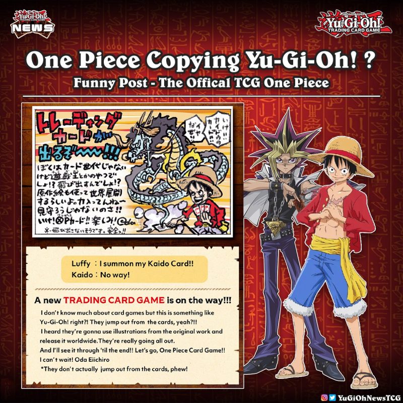 ❰𝗬𝘂𝗚𝗶𝗢𝗵 𝘅 𝗢𝗻𝗲 𝗣𝗶𝗲𝗰𝗲❱Funny post by the official One Piece TCG#遊戯王 #YuGiOh #유희왕 ...