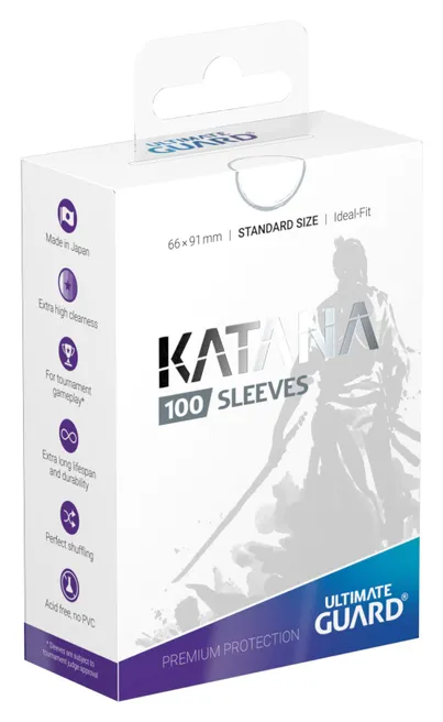 Katana Standard Size Sleeves - White (100-Pack) - Ultimate Guard Card Sleeves