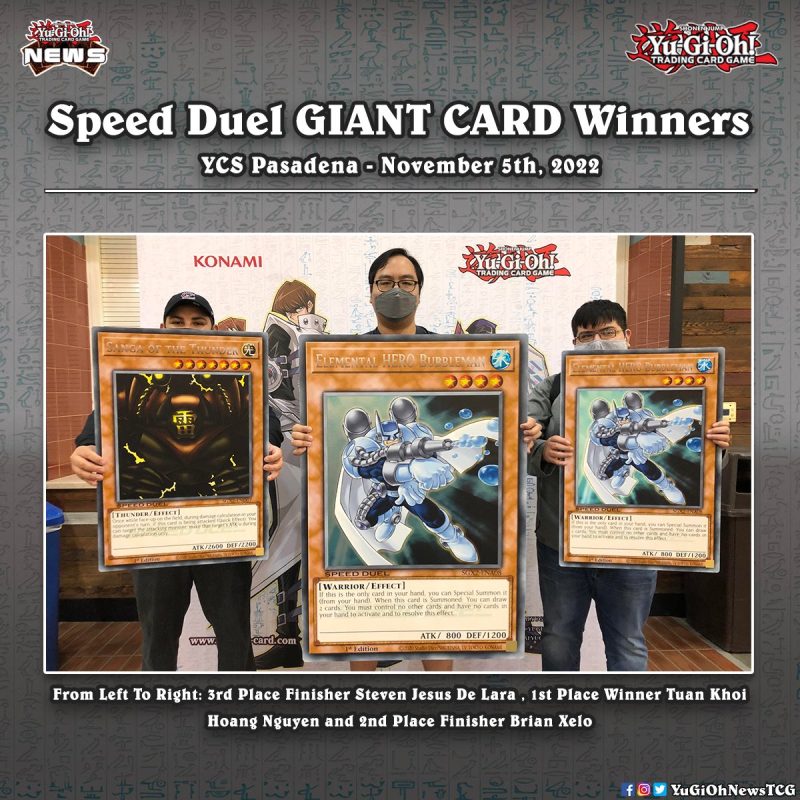❰𝗬𝘂-𝗚𝗶-𝗢𝗵! 𝗧𝗖𝗚 𝗬𝗖𝗦❱The first Speed Duel Giant Cards of the YCS Pasadena have be...