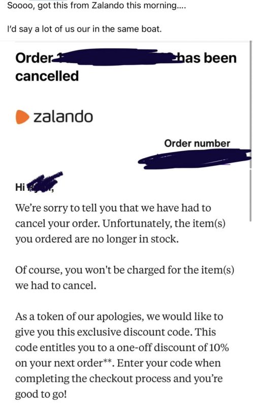 Costumers around the EU started getting emails from @zalando_uk in regards to th...
