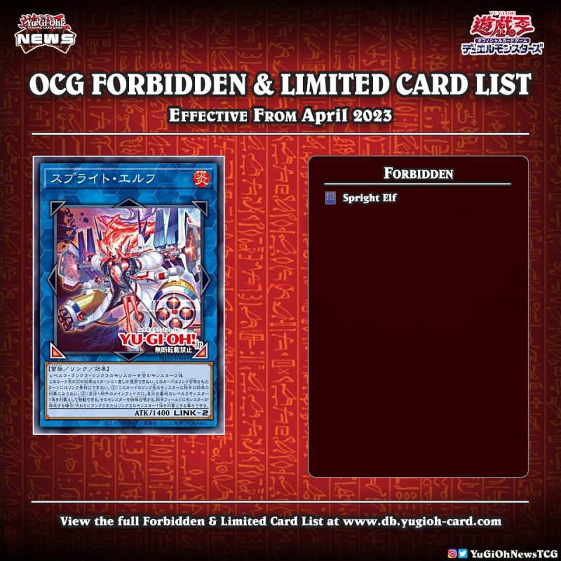 Attention DuelistsThe #YuGiOhOCG Forbidden & Limited List has been updated! T...